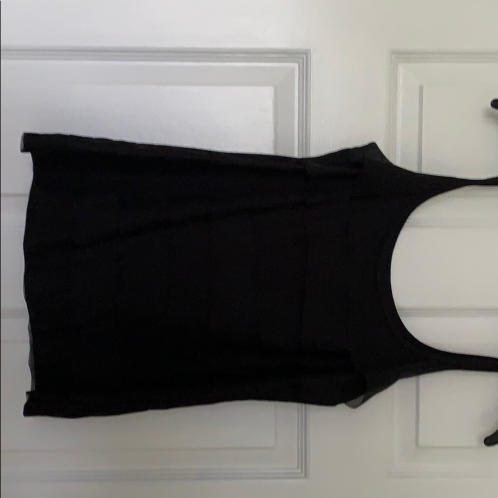 Ruffle black tank top